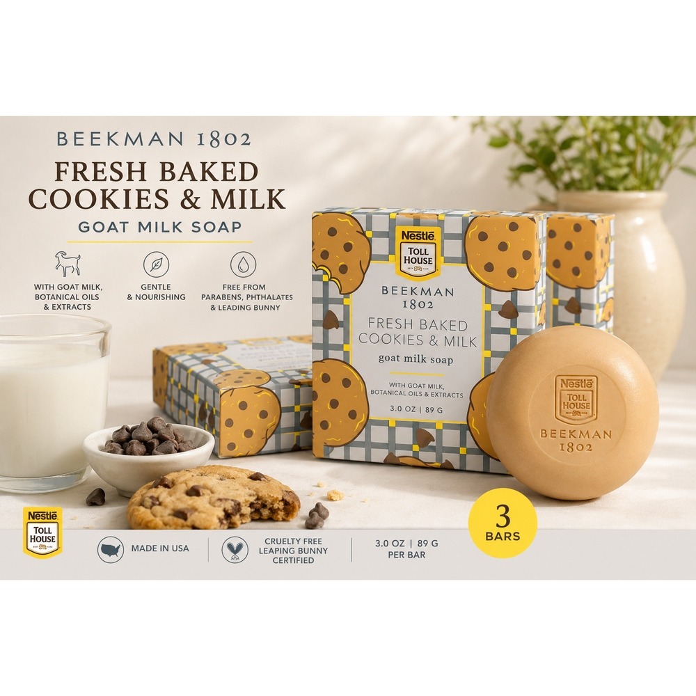 Beekman 1802 x Nestle Toll House Cookies & Milk Goat Milk Soap‎ 3.0oz 3-Pack New